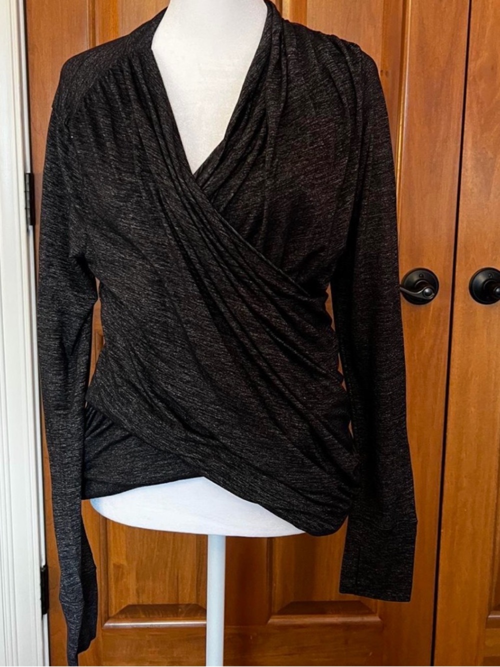 Athleta Black Wrap-Style Long Sleeve Tunic